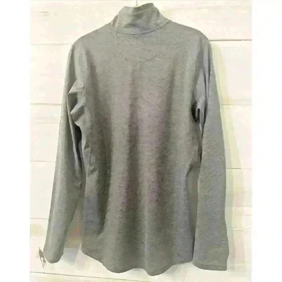 REI Women's Medium Half-Zip Midweight Base Layer Gray Stripe Long Sleeve - Picture 6 of 9